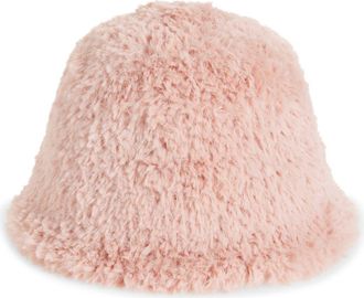Tasha Soft Faux Fur Bucket Hat in Light Pink at Nordstrom Rack