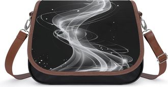 Generic Light Streak Black And White Abstract Line Crossbody Bags for Women Shoulder Messenger Bag Purse Handbags