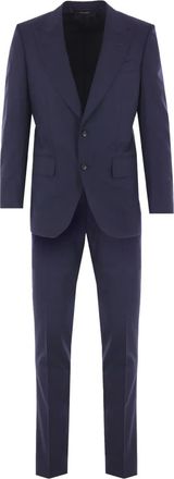 Tom Ford Completo in lana con chiusura a due bottoni - Blu