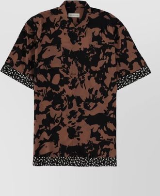 Dries Van Noten short sleeve shirt allover print trim