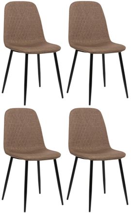 Clp Set de 4 sillas con asiento en tela marr&oacute;n