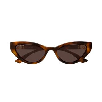 Gucci Cat Eye Zonnebril - Dames - Accessoires - Bruin - Maat: 52 MM