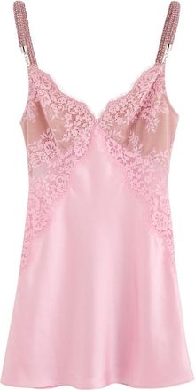 Self Portrait X Christopher Kane Lace and Satin Mini Dress - Pink - 8 (UK8 / S)