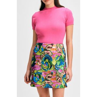 Isaac Mizrahi New York Mock Neck Short Sleeve Sweater in Pink at Nordstrom Rack, Size Xx-Large