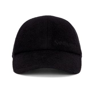 Saint Laurent Womens Embroidered Cap, Size 57