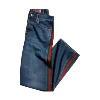 Gucci Katoenen spijkerbroek met Web-inzet - Heren - Jeans - Blauw - Maat: W30 Katoen