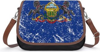 Generic Pennsylvania State Flag Womens Crossbody Bag Fashion Shoulder Handbags Message Tote Bag with Adjustable Strap