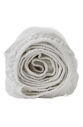 Pact Organic Cotton Organic Cool-Air Percale Fitted Sheet in White at Nordstrom, Size California King
