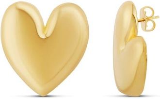 SHYMI Oversize Puffy Heart Statement Earrings in Gold at Nordstrom