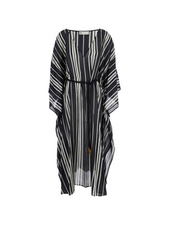 Tory Burch Caftano in seta a righe Tory Burch