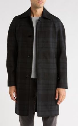 AllSaints Marton Plaid Wool Coat in Black at Nordstrom Rack, Size 34