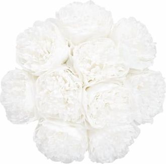 OEM 20 Flores Artificiales De Peon&iacute;a De Seda Con Tallos, Dise&ntilde;o Vintage Realista, Ideales Para La Decoraci&oacute;n Del Hogar Y Bodas (blanco Puro)