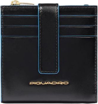 Piquadro Leather womens cardholder with zipped money pocket and Rfid protection - Heren - Portefeuilles - Zwart - ONE Size - Accessoires