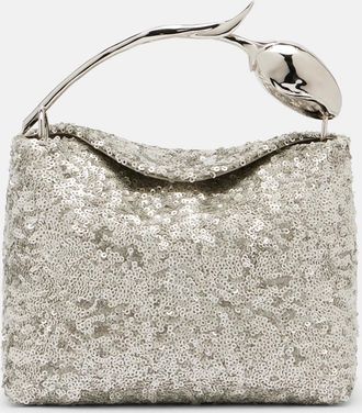 Erdem Bloom Mini sequined top-handle bag
