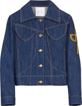 Patou Denim Jackets, female, Blue, S, Iconic Denim Shaped Jacket