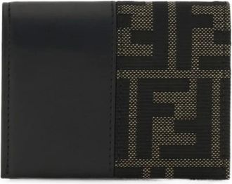 Fendi FF Jacquard Kaarthouder - Heren - Accessoires - Zwart - Maat: ONE Size Katoen