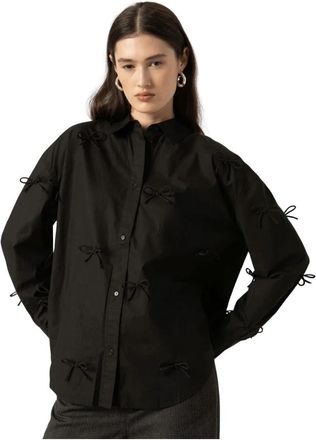 Soaked In Luxury SLJoa Bow Shirt - Dames - Zomerjassen - Zwart - S - Katoen - Jassen