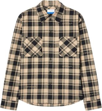 Off-white Beige Checked Flannel Shirt