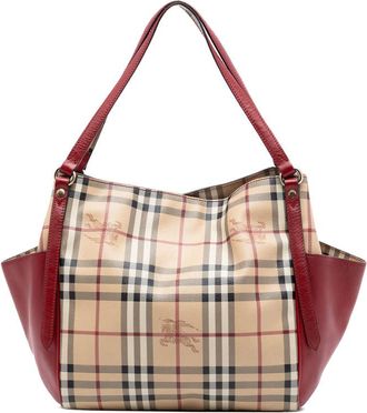 Burberry Pre-owned Burberry Small Leather Trimmed Haymarket Check Coated Canvas Canterbury Tote Ladies VNB37AW03NC0K9OO