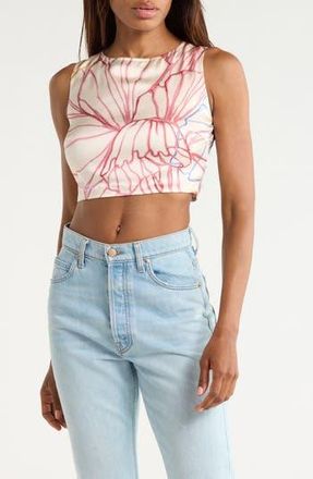 FRNCH Lola Sleeveless Crop Top in Pastel Skecth at Nordstrom Rack, Size X-Small