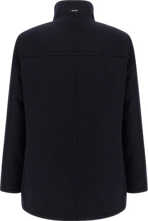 HUGO BOSS Wool and Cashmere Blend Coat - Black