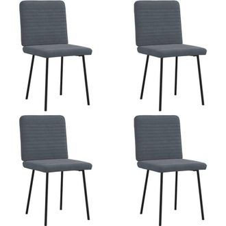 vidaXL Vidaxl - Sillas De Comedor 4 Unidades Terciopelo Gris Oscuro