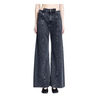 Maison Margiela Wide Jeans, female, Black, XS, Flared Denim High Waist