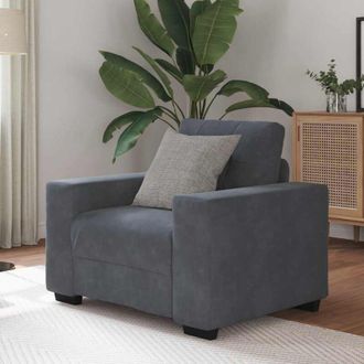 vidaXL Sill&oacute;n De Terciopelo Gris Oscuro 60 Cm Vidaxl
