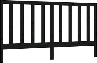 vidaXL Cabecero De Cama Madera Maciza De Pino Negro 186x4x100 Cm Vidaxl