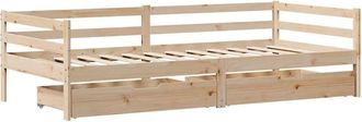 vidaXL Daybed with Drawers without Mattress 80x200 cm Solid Wood Vidaxl