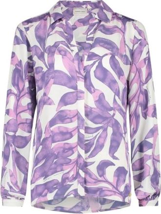 Fab By Fabienne Chapot Bloemen Viscose Blouse - Dames - Overhemden - Paars - M - Overhemden