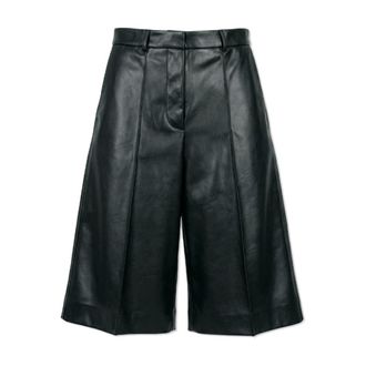 Stella McCartney Altermat Bermuda Shorts - Dames - Korte Broeken - Zwart - M - Leer - Korte Broeken