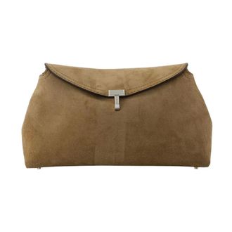 Toteme Clutch T-Lock in Camoscio - - Bags - Donna - Beige - ONE SIZE