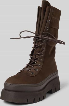 Copenhagen Lederboots mit Plateausohle in Schoko, Gr&ouml;&szlig;e 39