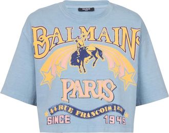 Balmain T-shirt Western - - Tops - Donna - Blu - M