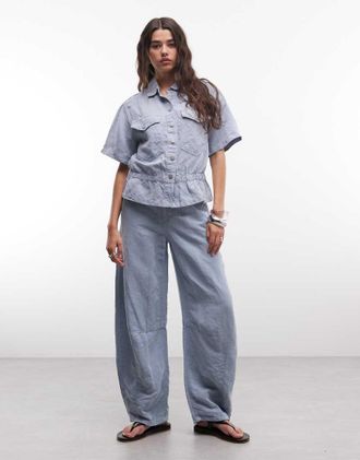 AllSaints Jett - Jeans a fondo ampio azzurri in coordinato-Blu