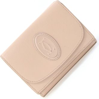 Cartier Beige Leather Wallet (Tri-Fold) (Pre-Owned)