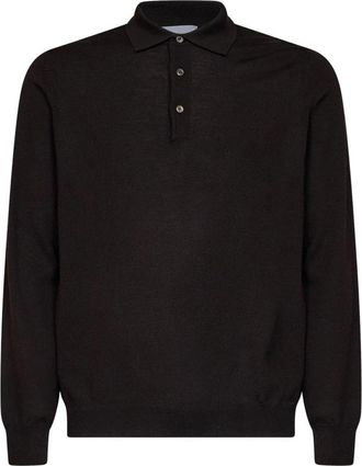 D4.0 Virgin Wool Polo - Heren - Polos - Bruin - M - Wol - Tops