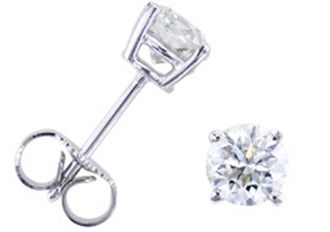 Pompeii3 3/8ct Round Diamond Studs Earrings 14K White Gold