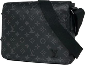 Louis Vuitton Pre-owned Cross Body Bags, male, Black, Size: ONE SIZE Pre-owned Monogram Eclipse Shoulder Bag