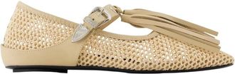 Toga Archives Mesh Ballerinas in Beige Stof - Dames - Ballerinas - Beige - 40 EU - Leer - Schoenen
