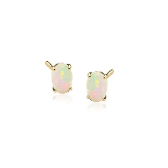 RS Pure by Ross-Simons Oval Opal Stud Earrings in 14kt Yellow Gold