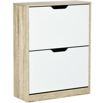HOMCOM Armario de zapatos 62.5x26x81 cm roble