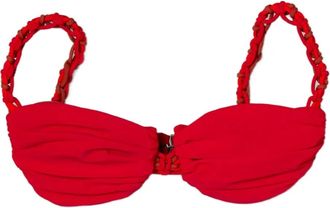 Isa Boulder Top bikini con spalline intrecciate - Rosso