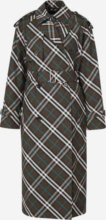 Burberry Checkered Motif Trench Coat