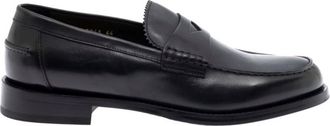 Doucal's Black Leather Loafers