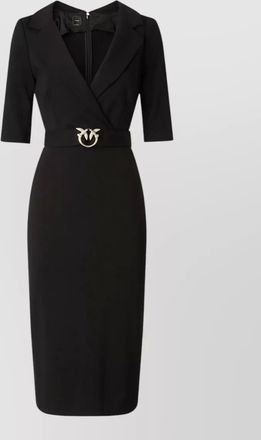 Pinko fitted belted short-sleeve knee-length dress