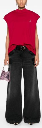 The Attico Womens Wide-leg Denim Jeans - Black Cotton - Size 26 (Waist)