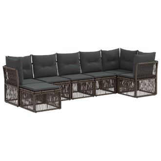 vidaXL Conjunto De Sof&aacute;s De Jard&iacute;n 7 Pcs Gris Rat&aacute;n Sint&eacute;tico Vidaxl