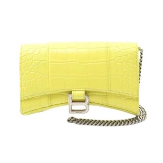 Balenciaga Pre-owned Cross Body Bags, female, Yellow, Size: ONE SIZE Pre-owned Hourglass Leather Shoulder Bag